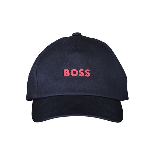 Hugo Boss Chic Blue Visor Hat with Elegant Contrasts