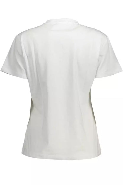 Kocca Elegant White Printed Tee with Chic Details