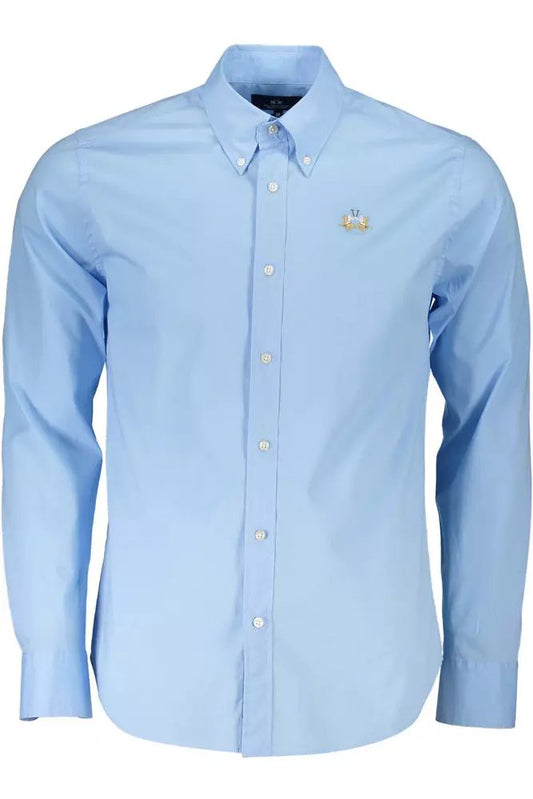 La Martina Sleek Slim Fit Button-Down Light Blue Shirt