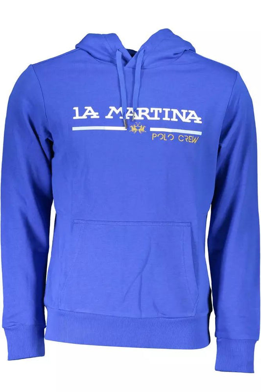 La Martina Chic Blue Embroidered Hooded Sweatshirt