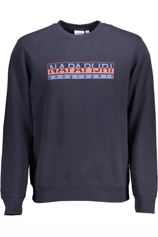 Napapijri Blue Cotton Logo Print Sweatshirt