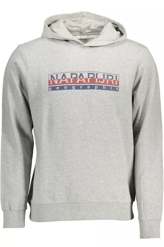 Napapijri Elevated Gray Cotton Hooded Sweatshirt
