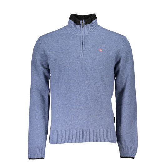 Napapijri Chic Blue Half-Zip Sweater with Contrast Details