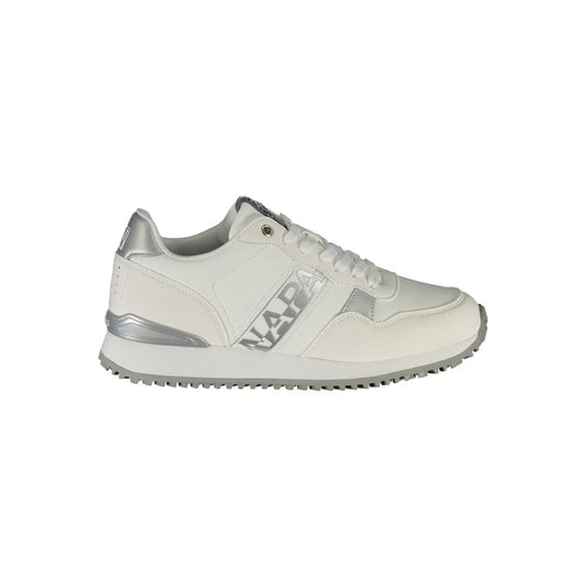 Napapijri Chic White Lace-Up Sneakers with Contrast Detail