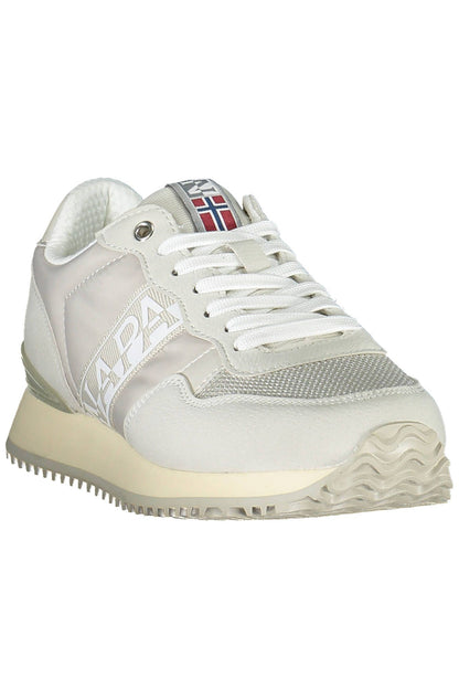 Napapijri Chic Gray Lace-Up Sneakers with Logo Accent