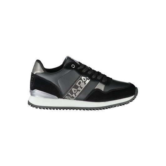 Napapijri Chic Black Lace-Up Sneakers with Contrast Detail