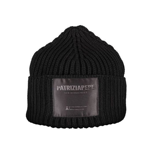 Patrizia Pepe Elegant Black Logo Hat