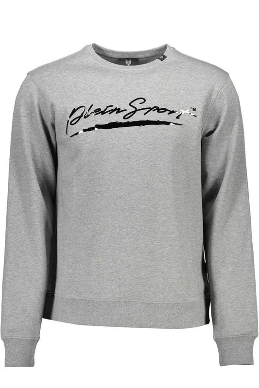 Plein Sport Athletic Grey Logo Print Sweatshirt