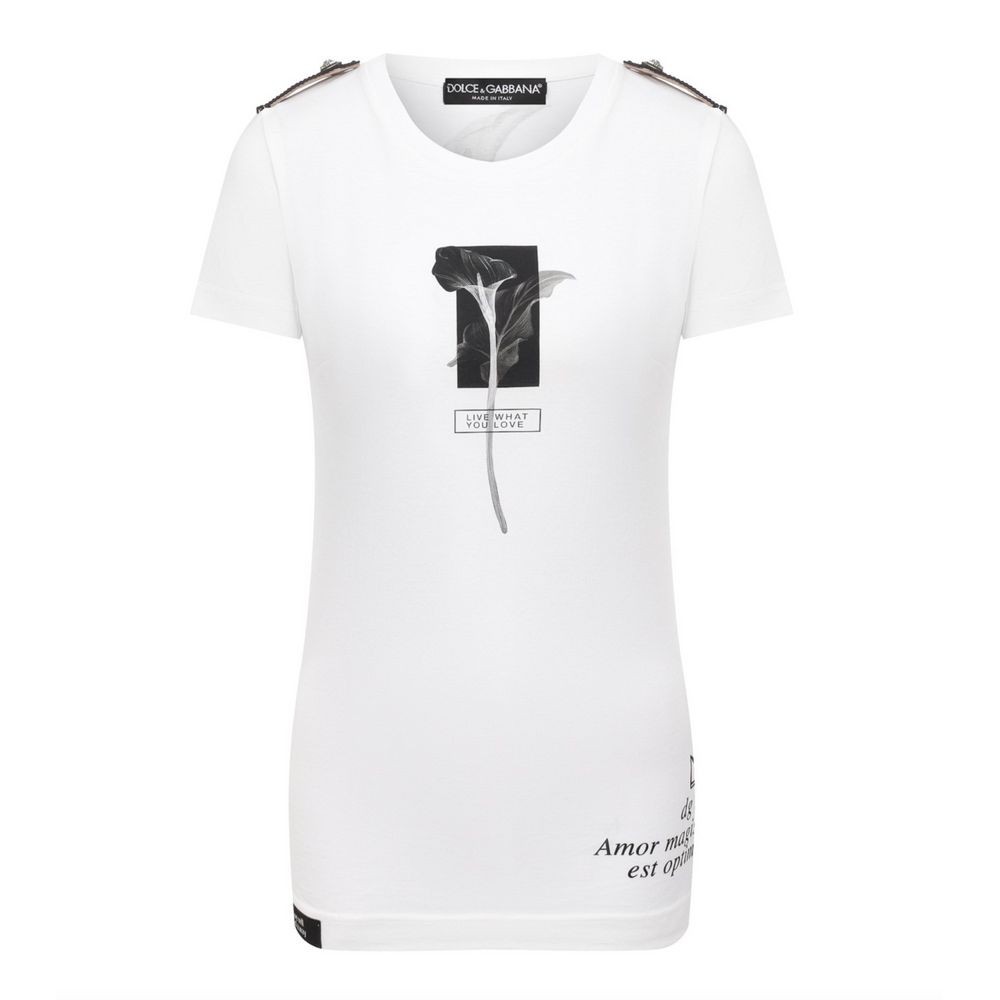 Dolce & Gabbana Elegant Cotton Sleeveless Tee with Embroidery Detail