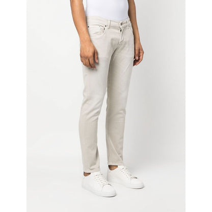 Dondup Cream-Colored Cotton Blend Trousers