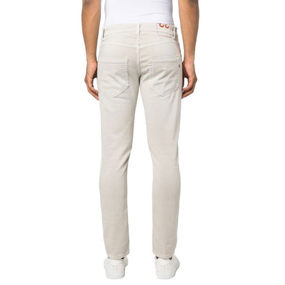 Dondup Cream-Colored Cotton Blend Trousers