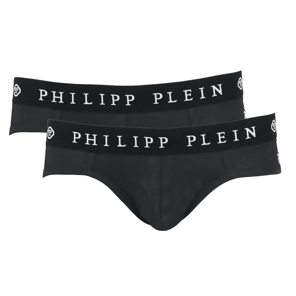Philipp Plein Sleek Black Boxer Duo with Designer Flair