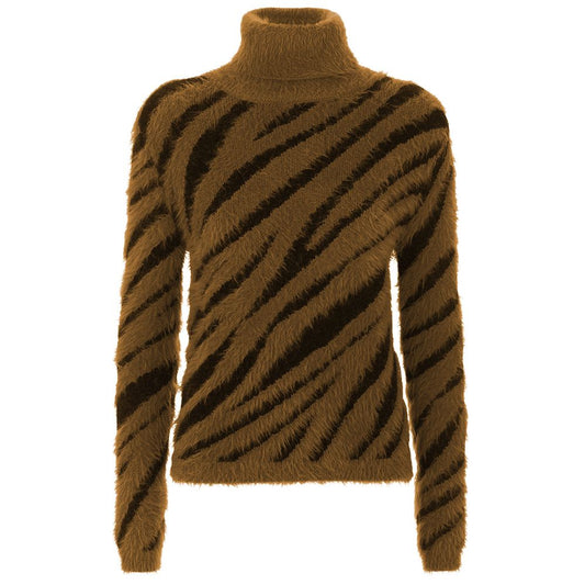 Imperfect Elegant Striped High Collar Sweater