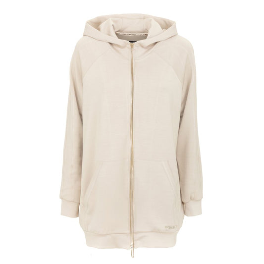 Imperfect Floral Back Print Beige Hoodie for Women