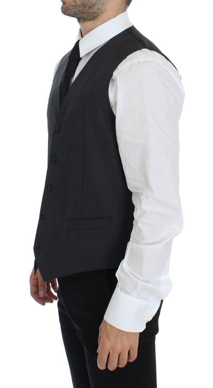 Dolce & Gabbana Elegant Gray Wool Formal Vest