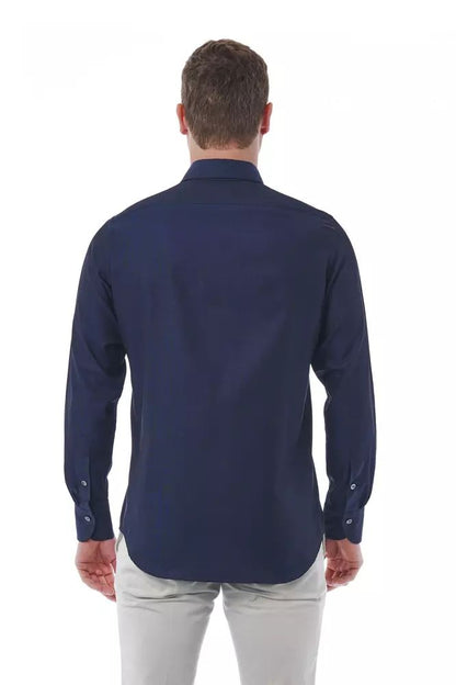Bagutta Elegant Blue Regular Fit Italian Collar Shirt