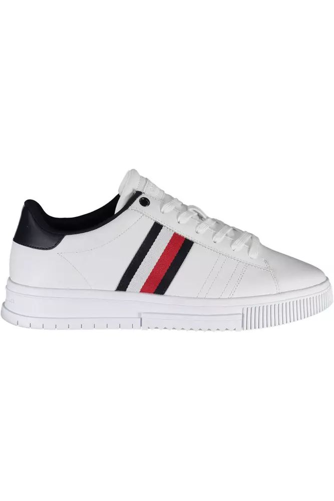 Tommy Hilfiger Elevated White Leather Sneakers with Logo
