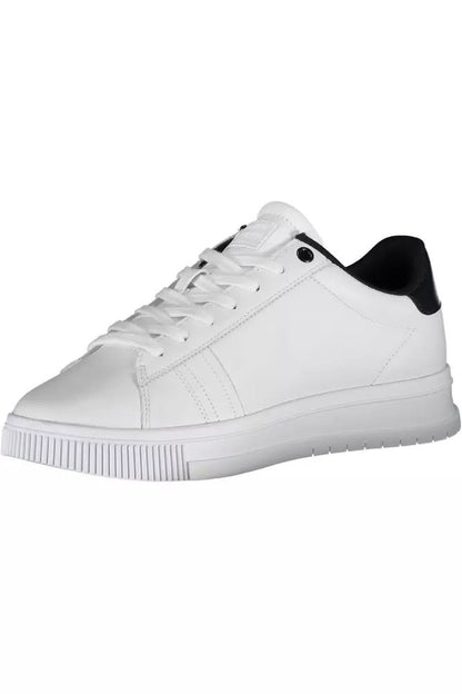 Tommy Hilfiger Elevated White Leather Sneakers with Logo
