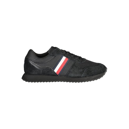 Tommy Hilfiger Eco-Friendly Lace-Up Sneakers in Black