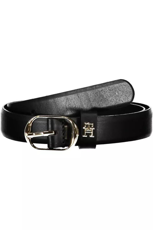 Tommy Hilfiger Sleek Leather Belt with Signature Metal Buckle