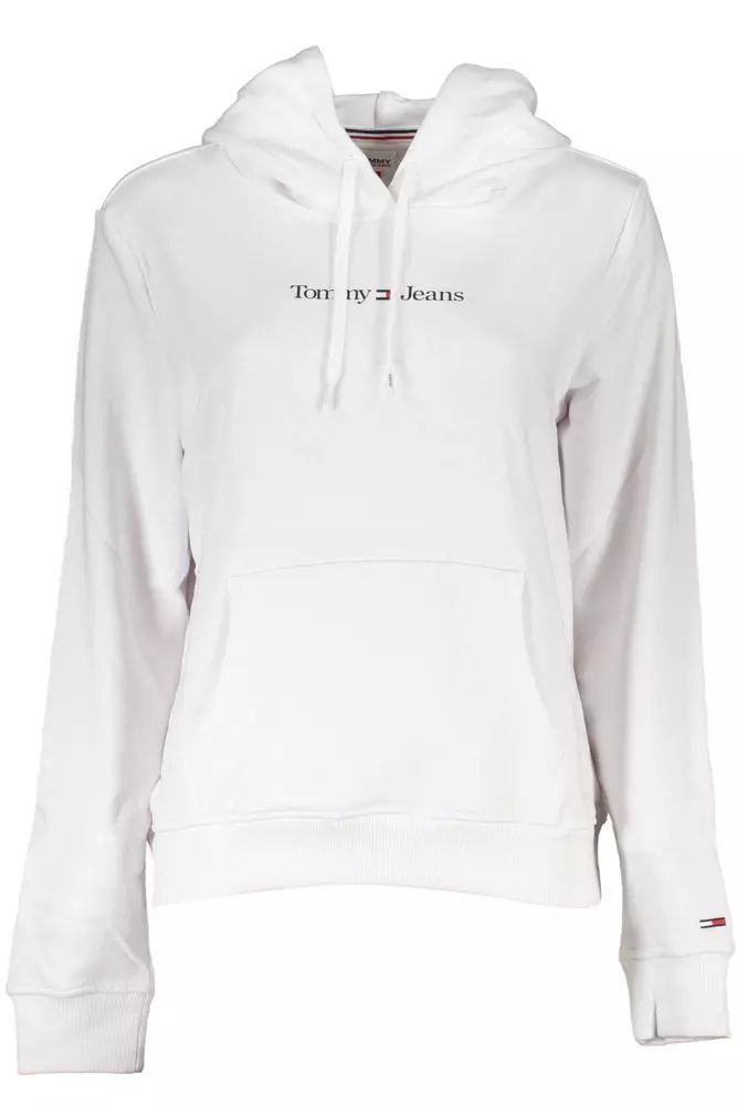 Tommy Hilfiger Chic White Hooded Sweatshirt with Logo Print