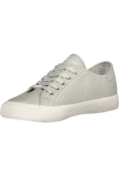 U.S. POLO ASSN. Silver Lace-up Sporty Sneakers for Modern Women