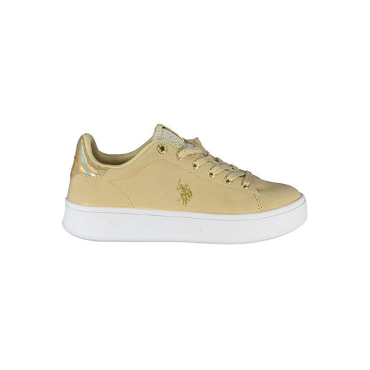 U.S. POLO ASSN. Chic Beige Lace-Up Sneakers with Contrast Accents