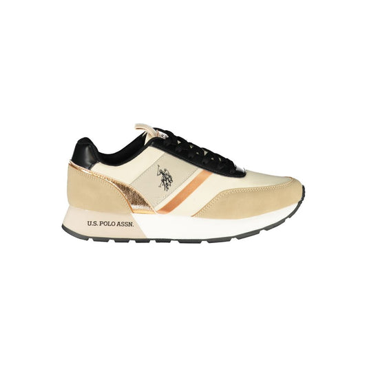 U.S. POLO ASSN. Chic Beige Lace-Up Sneakers with Sporty Flair