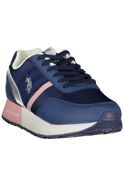 U.S. POLO ASSN. Chic Blue Lace-Up Sneakers with Logo Accent
