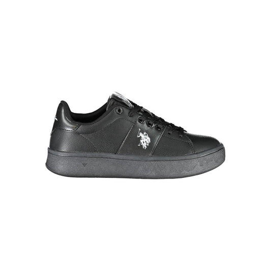 U.S. POLO ASSN. Chic Black Laced Sports Sneakers With Contrast Details