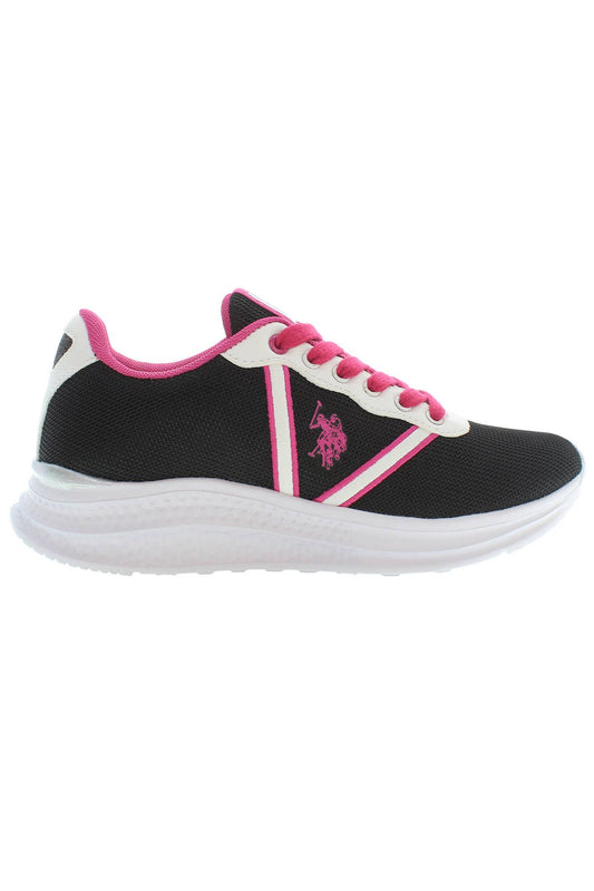 U.S. POLO ASSN. Chic Black Lace-Up Sports Sneakers