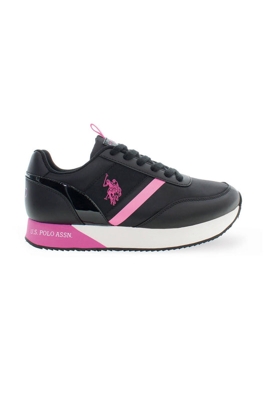 U.S. POLO ASSN. Chic Black Lace-up Sneakers with Logo Detail