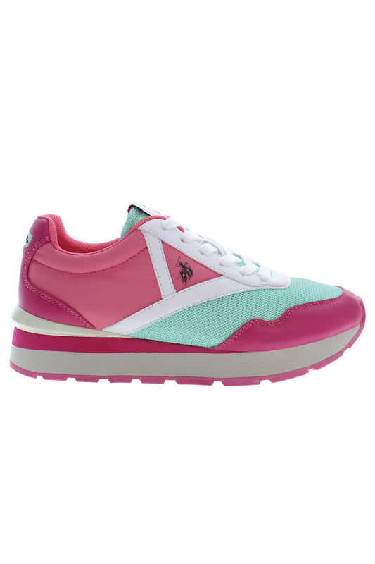 U.S. POLO ASSN. Chic Pink Lace-up Sports Sneakers