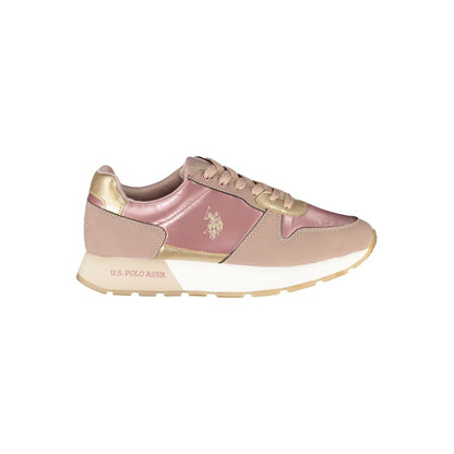 U.S. POLO ASSN. Chic Pink Laced Sports Sneakers with Contrast Details