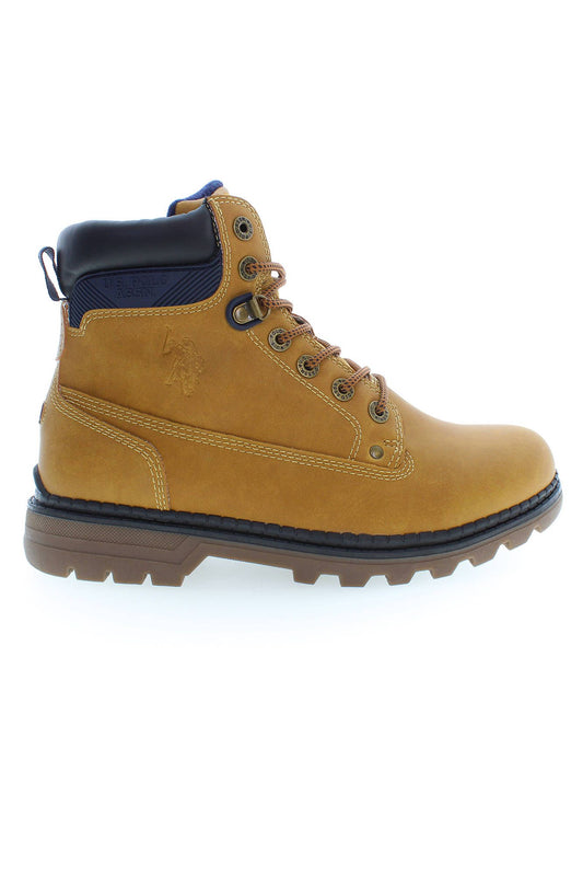 U.S. POLO ASSN. Beige High-Top Boots with Logo Detailing