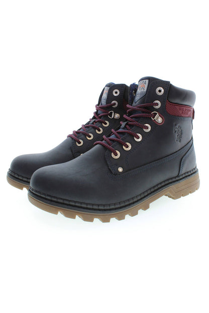 U.S. POLO ASSN. Elegant Blue High Boots with Lace Detail
