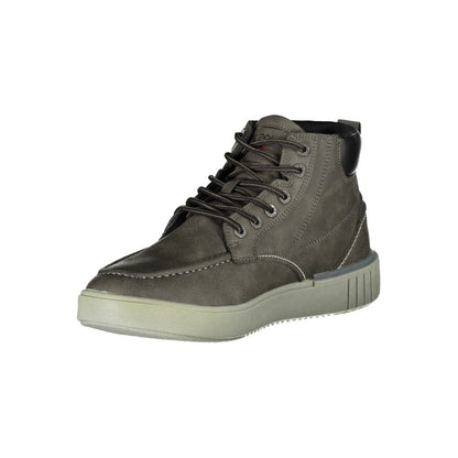 U.S. POLO ASSN. Sophisticated Gray Lace-Up Boots with Contrast Detailing