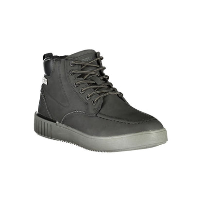 U.S. POLO ASSN. Chic Black Lace-Up Boots with Contrast Details