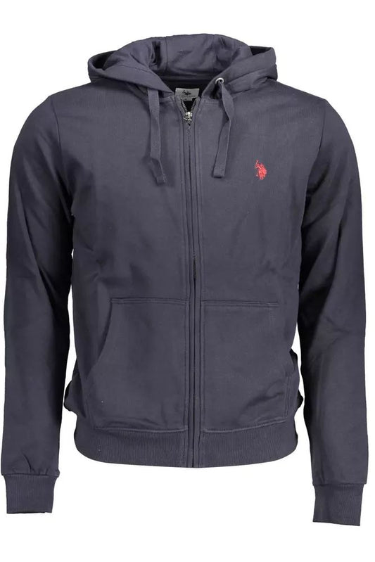 U.S. POLO ASSN. Elegant Blue Zip Hoodie with Embroidered Logo