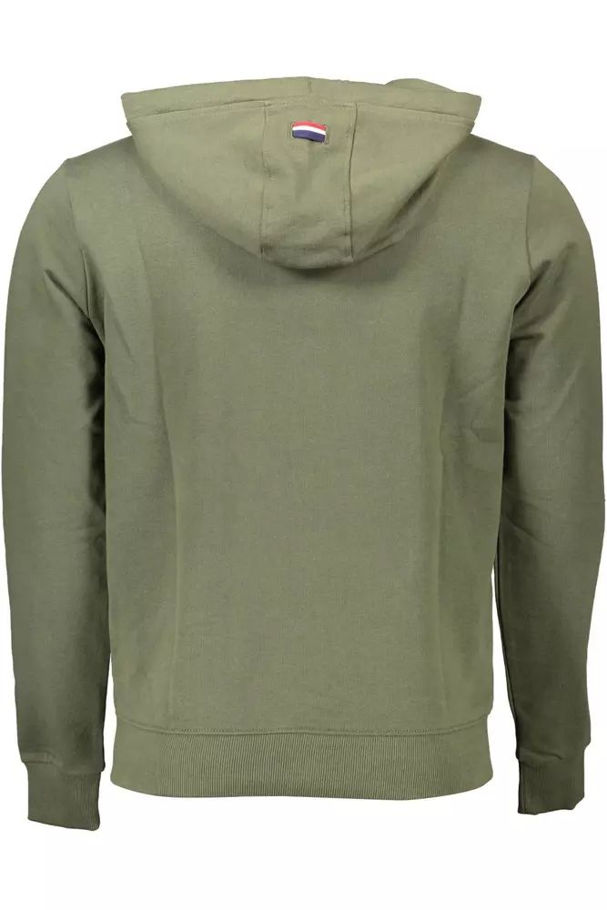 U.S. POLO ASSN. Chic Green Hooded Zip-Up Cotton Sweatshirt
