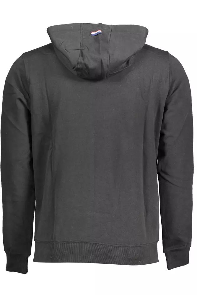 U.S. POLO ASSN. Chic Black Cotton Hoodie with Embroidered Logo