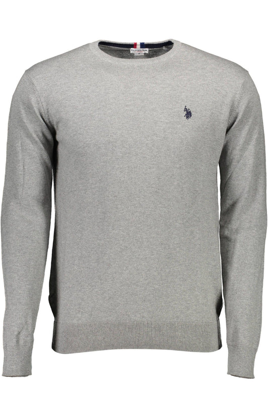 U.S. POLO ASSN. Elegant Gray Cotton-Cashmere Sweater for Men