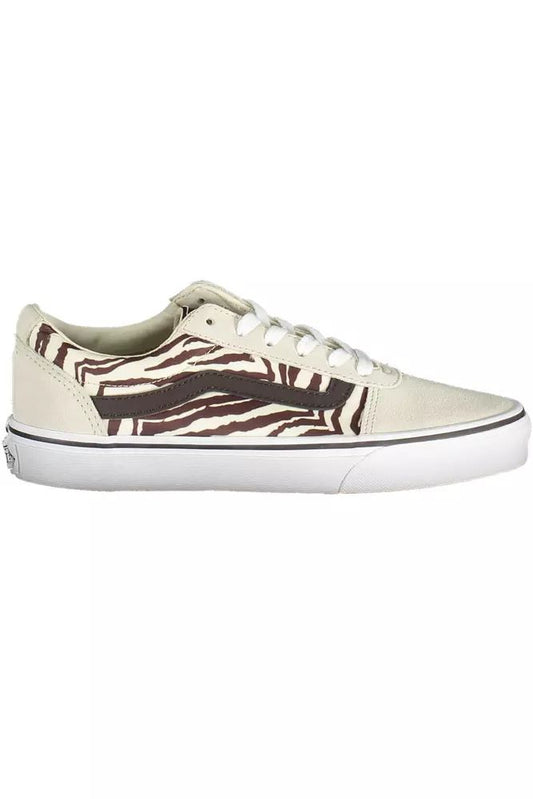 Vans Beige Lace-Up Sneaker with Contrasting Detail