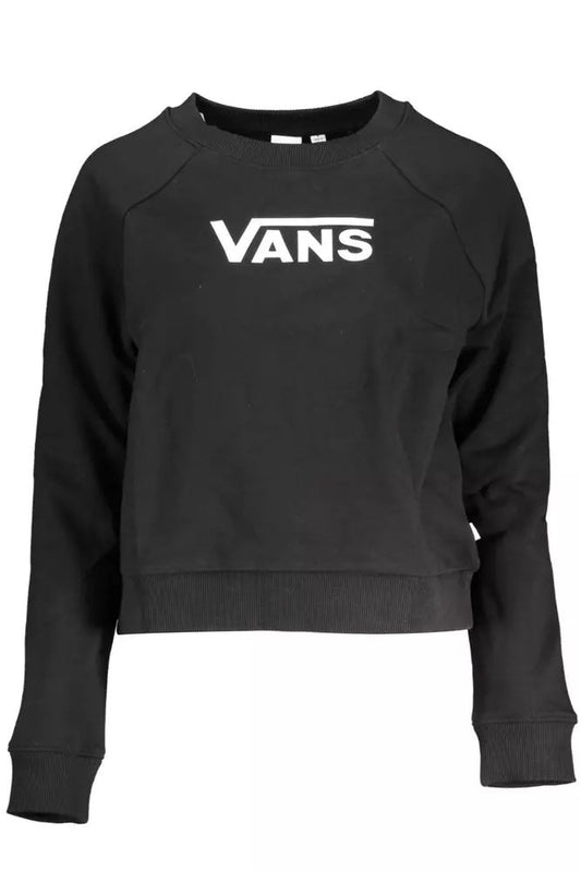 Vans Sleek Black Cotton Sweatshirt with Logo Print