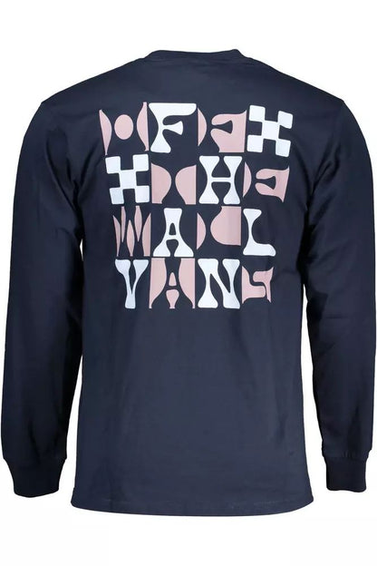 Vans Blue Round Neck Long Sleeve Tee with Print