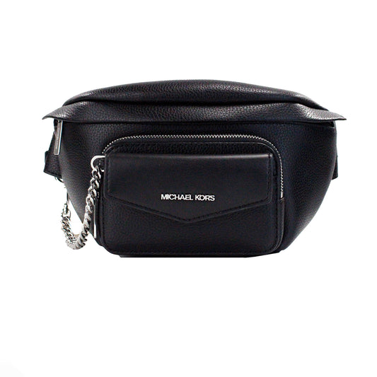 Michael Kors Maisie Large Black 2-n-1 Waistpack Card Case Fanny Pack Bag