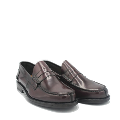 Saxone of Scotland Elegant Bordeaux Calf Leather Loafers