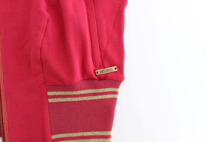 John Galliano Elegant Pink Zip Cardigan with Logo Detailing