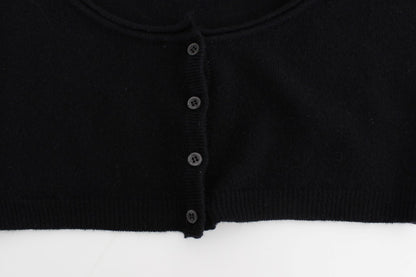 Ermanno Scervino Black Cashmere Cardigan Sweater