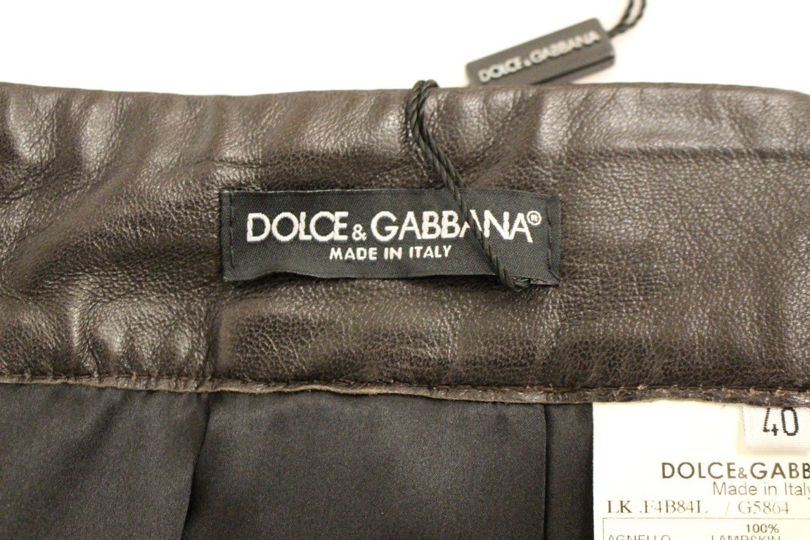 Dolce & Gabbana Elegant Leather Patchwork Skirt
